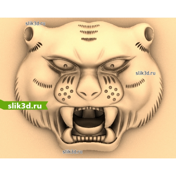 3D модель головы тигра STL для ЧПУ