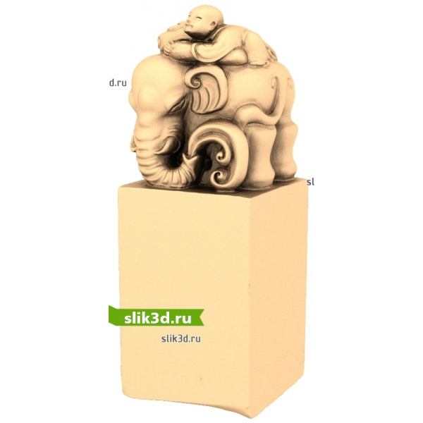 3D модель Слоник и Малыш для ЧПУ