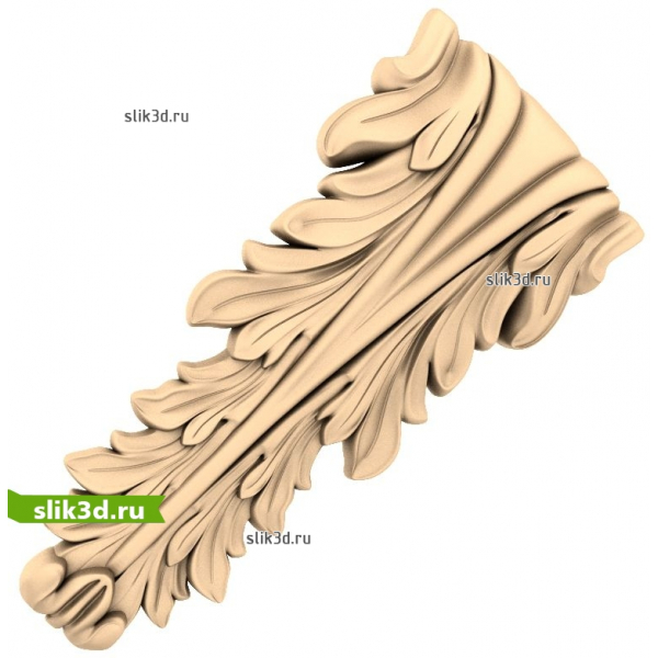 3D модель акантового листа STL для ЧПУ