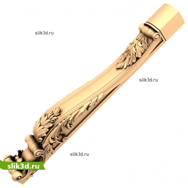 Элегантный кронштейн с акантовыми листьями - 3D STL модель для ЧПУ