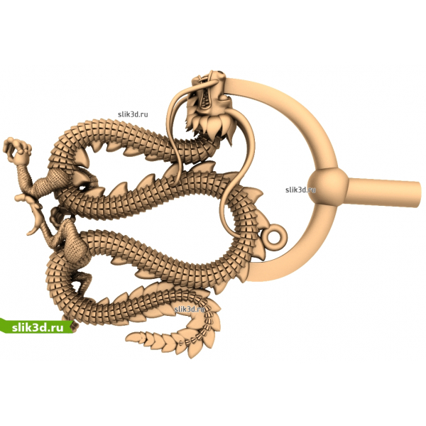 Извивающийся Дракон - 3D STL модель для ЧПУ