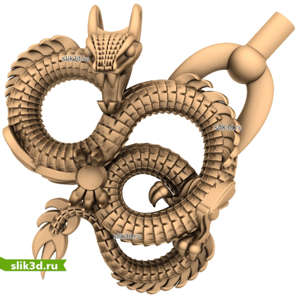 Дракон Серпентина 3D STL Модель для ЧПУ