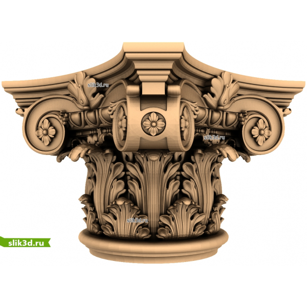 Коринфская капитель 3D модель для ЧПУ