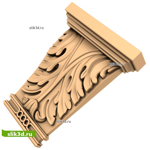 3D модель кронштейна с акантовыми листьями в формате STL