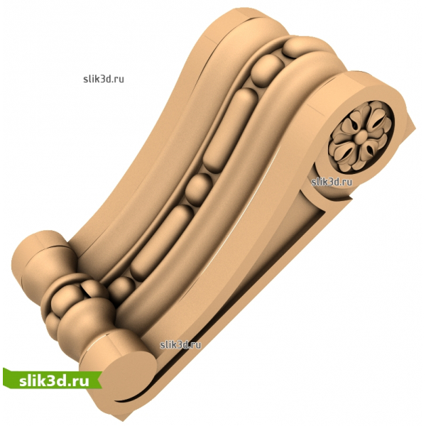 3D STL модель резного кронштейна для ЧПУ