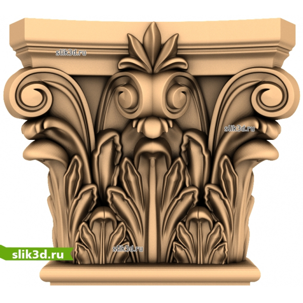 Капитель Акант 3D STL модель для ЧПУ