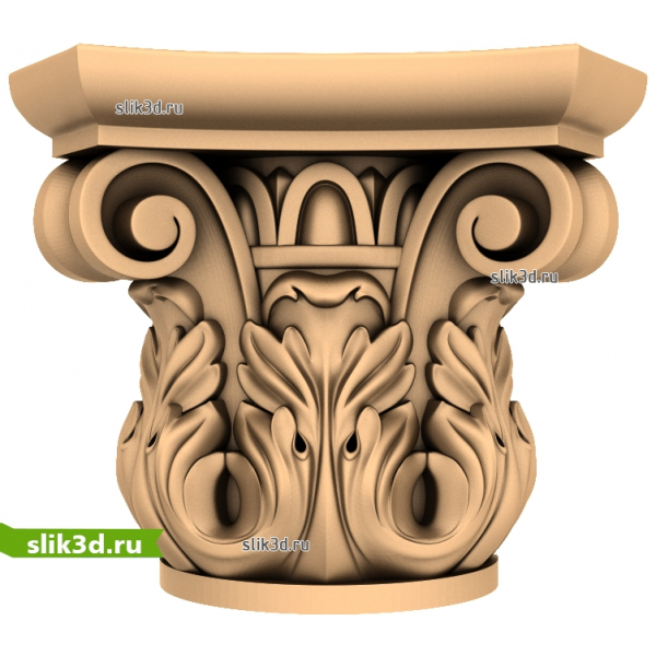 Коринфская капитель 3D модель для ЧПУ