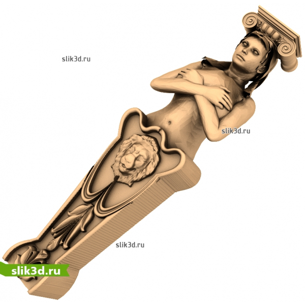 Коринфская кариатида с львиным щитом - 3D модель для ЧПУ в формате STL