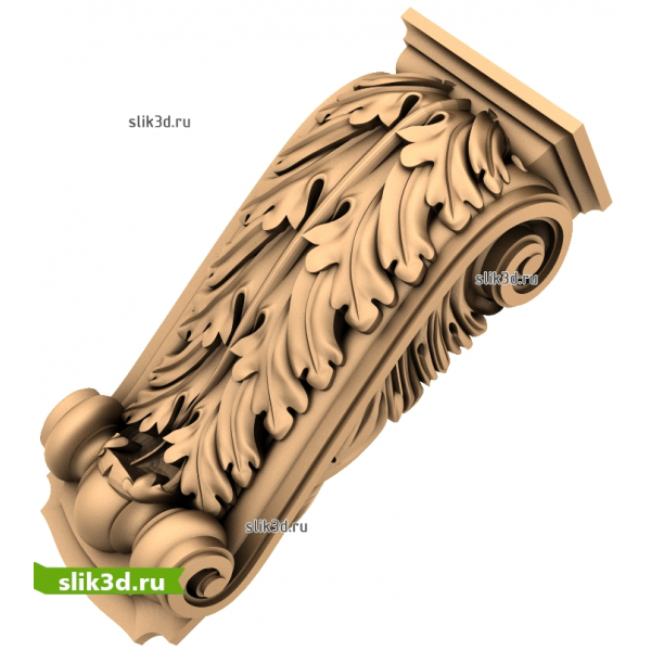 Кронштейн с Листьями - STL 3D Модель для ЧПУ