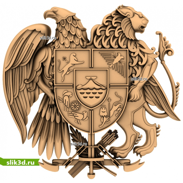 3D модель герба Армении - STL для ЧПУ