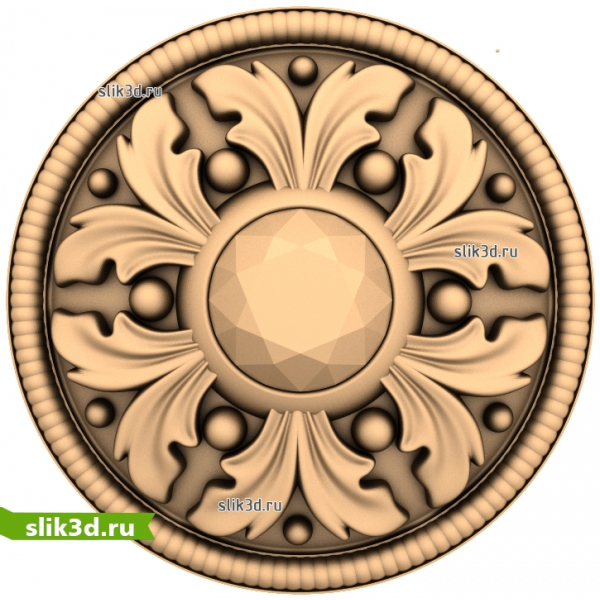 Розетка барокко - STL 3D модель для ЧПУ