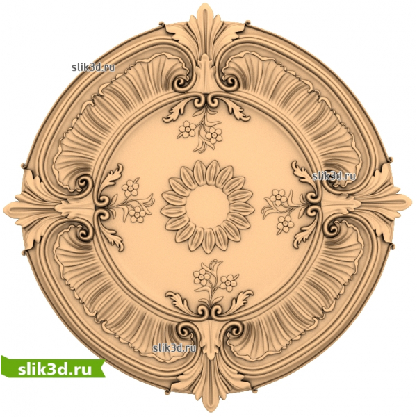 Декоративная 3D модель розетки STL