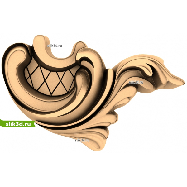 Орнамент Лист: 3D STL Модель для ЧПУ