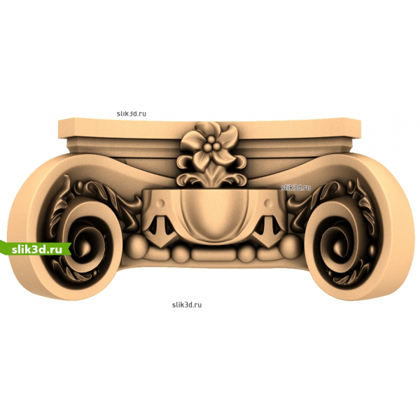 Классический Кронштейн с Цветочным Декором - 3D модель STL