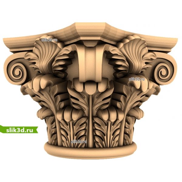Коринфская капитель в 3D модели STL