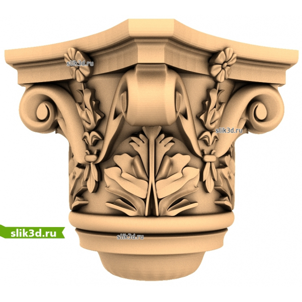 Классическая капитель с акантовым орнаментом - 3D модель STL