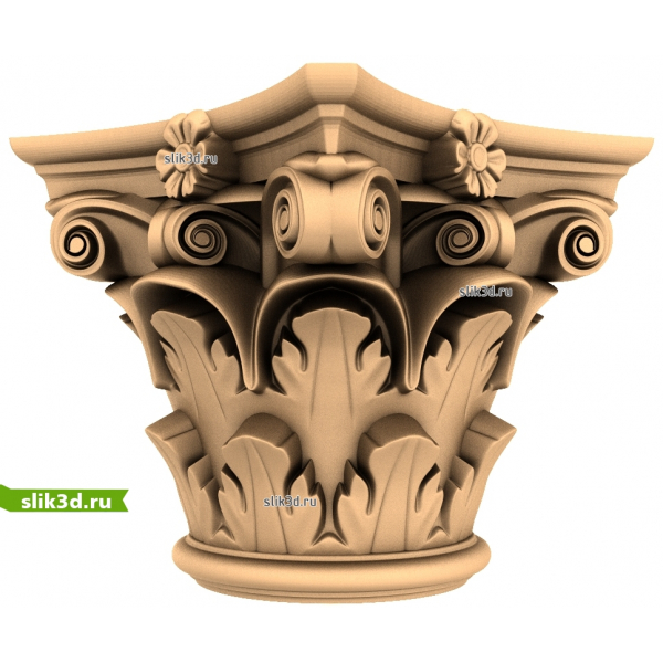 3D модель Коринфская капитель для ЧПУ