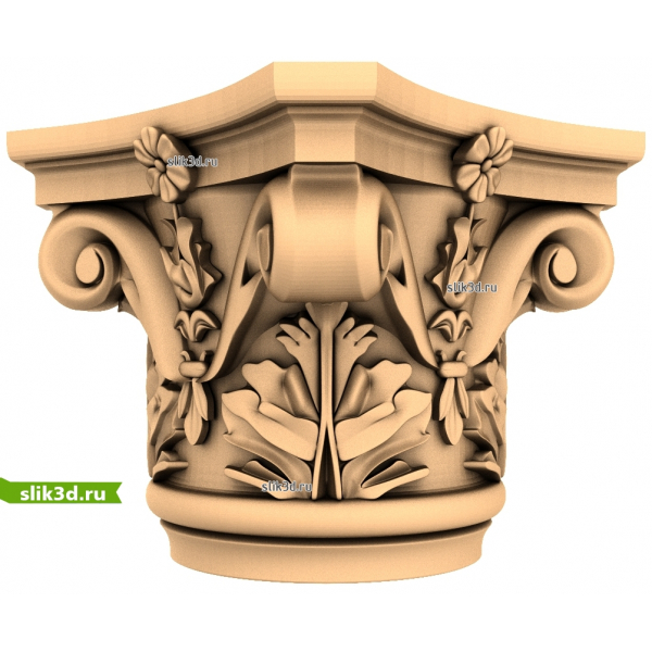 Классическая капитель с акантами в формате STL