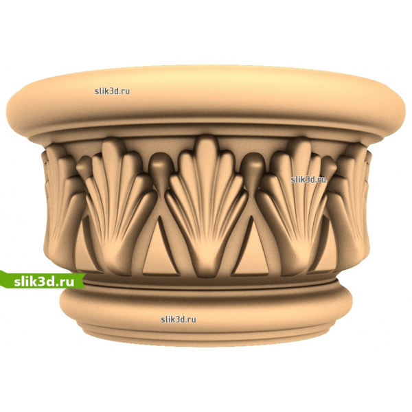 3D модель капители с акантовыми мотивами