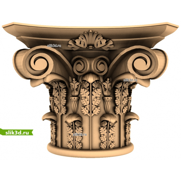 Коринфская капитель - 3D модель для ЧПУ
