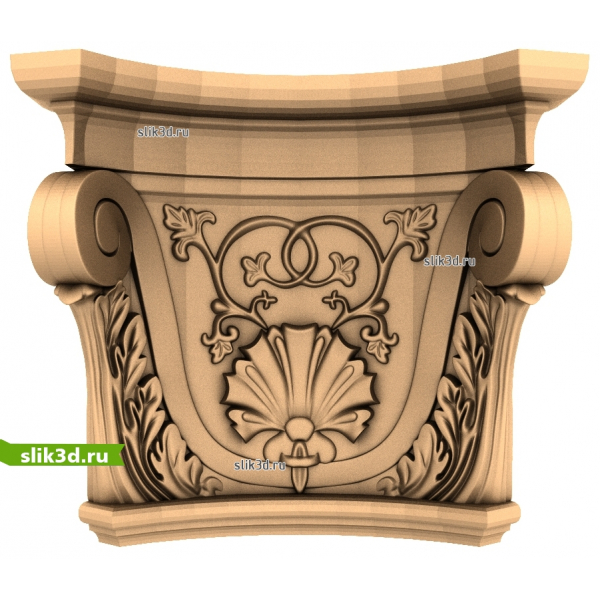 Капитель Орнаментальная Элегантность - STL 3D модель для ЧПУ