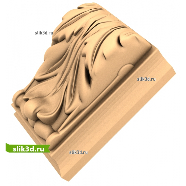 Угловой декор Волна изящества - 3D модель STL для ЧПУ