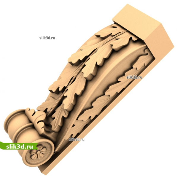 Кронштейн Дубовый Лист - STL 3D модель для ЧПУ