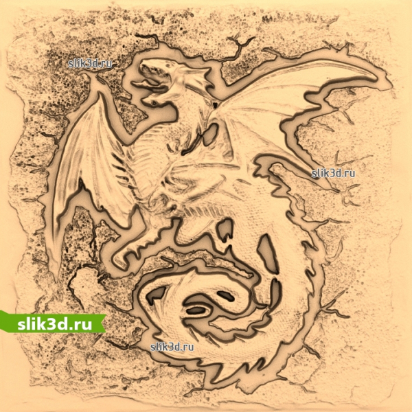 Дракон Фантазийный 3D STL Модель для ЧПУ