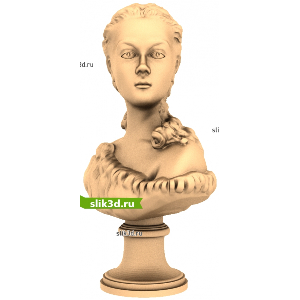 3D модель бюста Дама с Львёнком в формате STL для ЧПУ