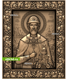 Икона Димитрий Донской в резьбе
