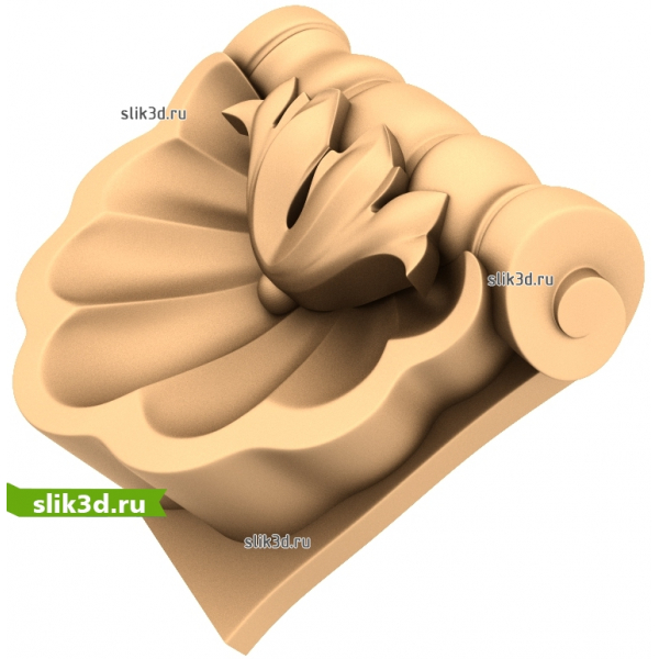 Капитель Цветочное Благородство - 3D модель для ЧПУ в STL