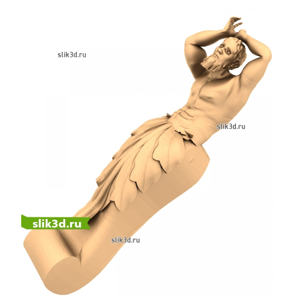 Кариатида с бородой - 3D модель для ЧПУ в формате STL