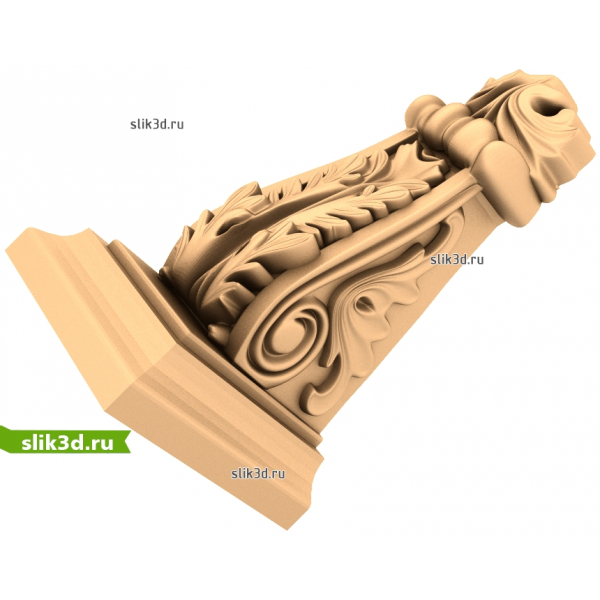 3D модель кронштейна Ветви Аканта для ЧПУ