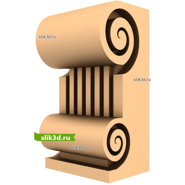 Капитель Ионическая 3D Модель для ЧПУ