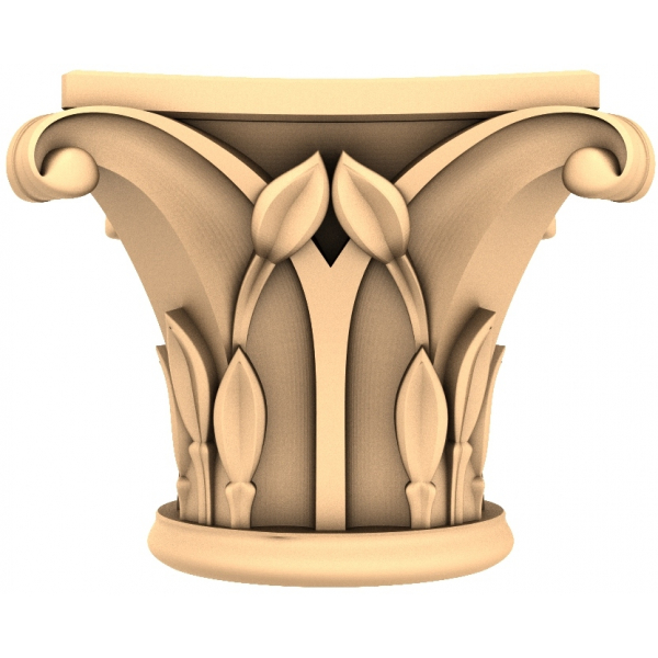 3D модель капители Листья Лотоса STL для ЧПУ