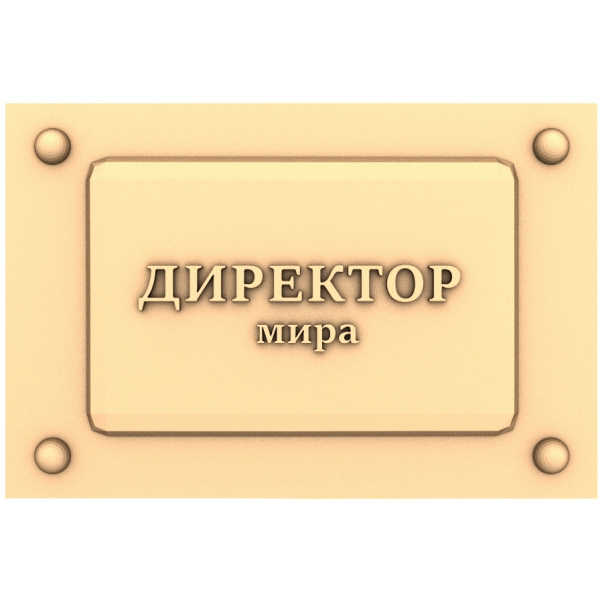 Табличка Директор мира - 3D модель в формате STL