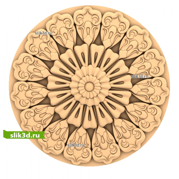 Розетка Цветочного Блеска: 3D STL Модель для ЧПУ