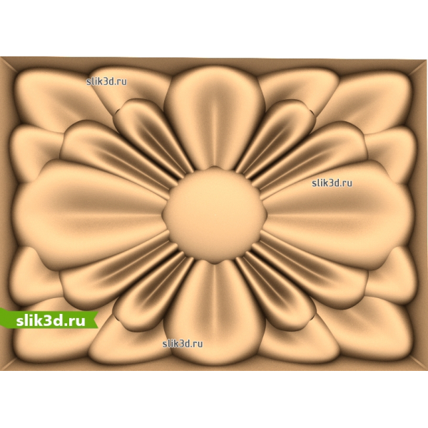 Декоративная розетка Цветочное великолепие - STL 3D модель для ЧПУ