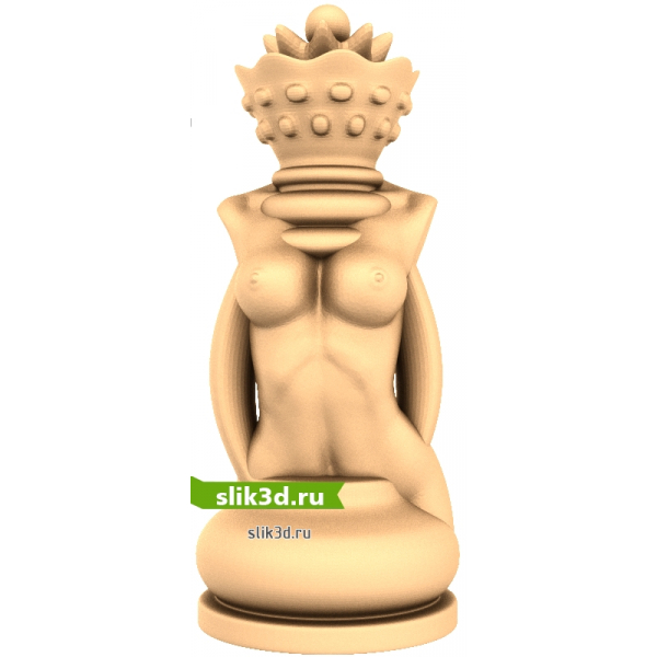 Шахматная Королева - 3D модель для ЧПУ