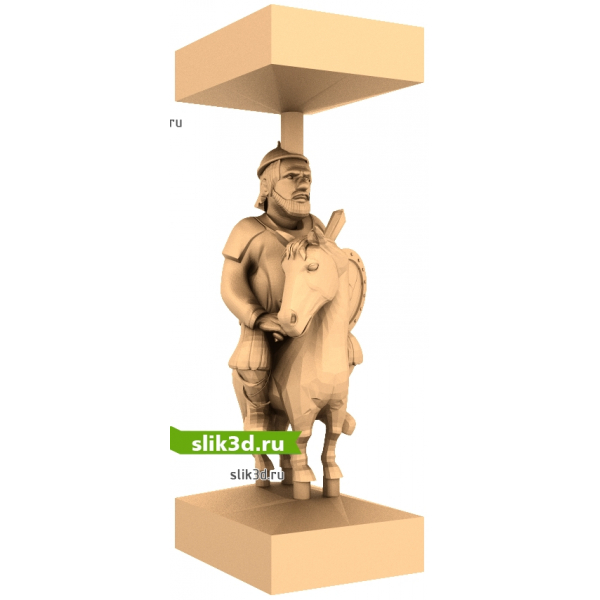 Кронштейн Воин с Конём - STL 3D Модель для ЧПУ